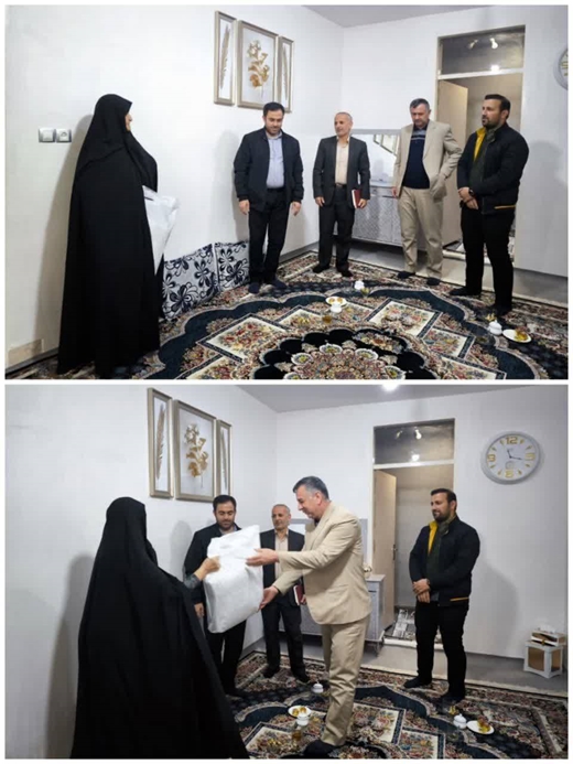 دیدار رئیس اداره دامپزشکی شهرستان گرمه به همراه مسوولان بنیاد شهید، آموزش و پرورش و منابع طبیعی شهرستان، از خانواده جانبازان به مناسب ایام شعبانیه