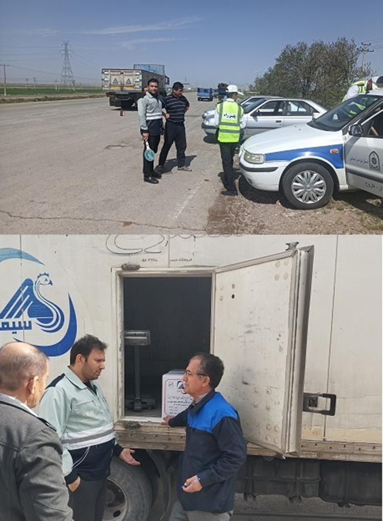 برگزاری گشت مشترک قرنطینه ای بهداشتی جاده ای توسط شبکه دامپزشکی شهرستان فاروج  